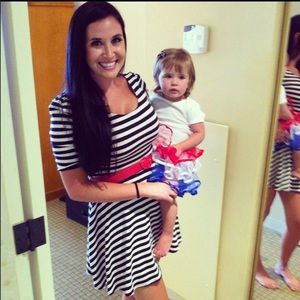 Navy striped dress